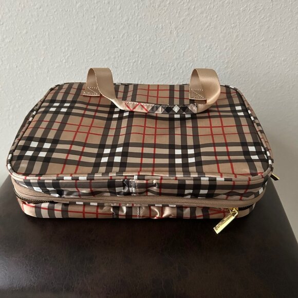 Joy Clean And Chic Expandable Toiletry Case CLASSIC PLAID NWT - Picture 7 of 15